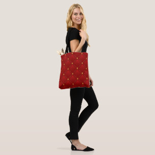 Rot- und Gold-Jugendstil-Muster Tasche