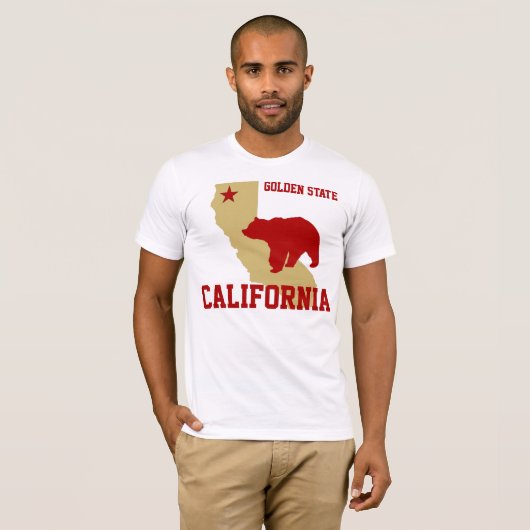 Rot und Gold Kalifornien T-Shirt (Vorne ganz)