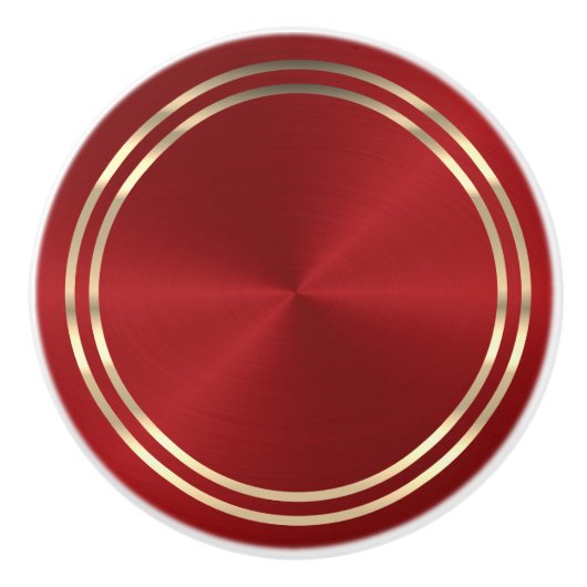 Rot und Gold Keramikknauf (Vorderseite)