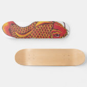 Rot und Gold Koi Skateboard (Horizontal)