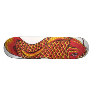 Rot und Gold Koi Skateboard