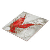 Rot und Gold Liquid Marmor Splash Fliese (Seite)