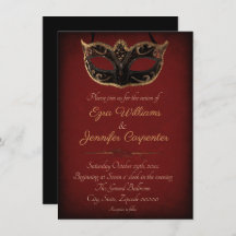 Rot und Gold Masquerade Hochzeit