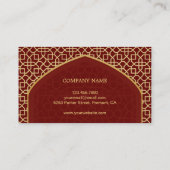 Rot und Gold Mihrab Bismillah Islamic Visitenkarte (Rückseite)