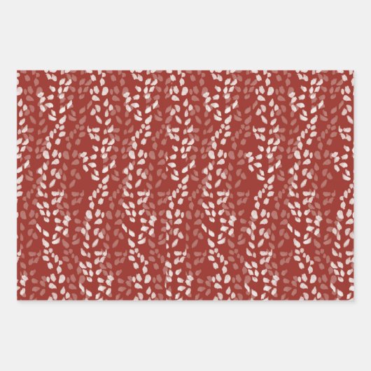 ROT UND GOLD MIT BLASPATTERN GESCHENKPAPIER SET (Vorderseite 3)