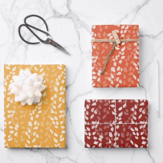 ROT UND GOLD MIT BLASPATTERN GESCHENKPAPIER SET (Vorderseite)