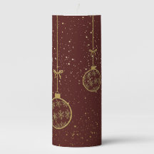 Rot und Gold Ornament Weihnachtssäulenkerze