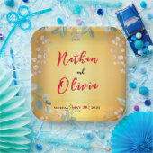 Rot und Gold Pappteller (Party)