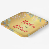 Rot und Gold Pappteller (Gewinkelt)