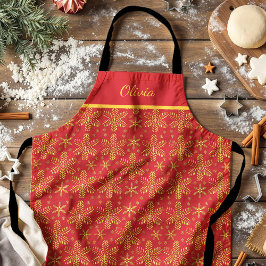 Rot und Gold Personalisiert Schürze