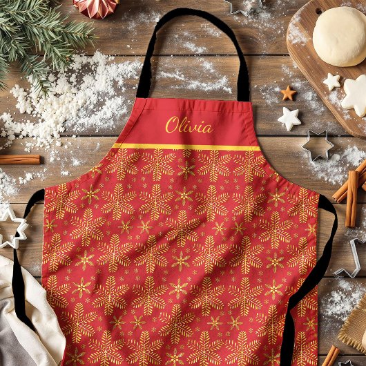 Rot und Gold Personalisiert Schürze