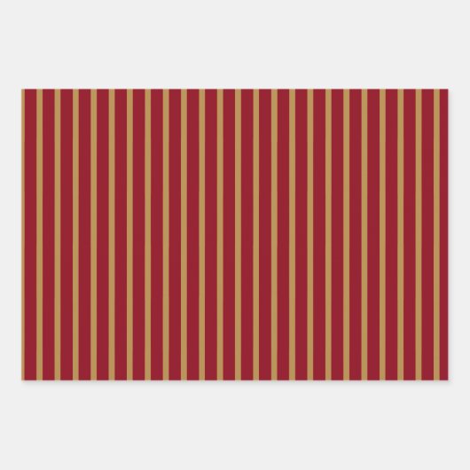 Rot und Gold Polka Dots Streifen fest Geschenkpapier Set (Vorderseite 3)