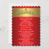 Rot und Gold Quinceanera Einladung (Rückseite)