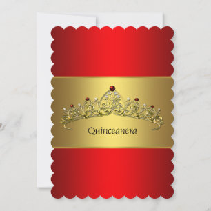 Rot und Gold Quinceanera Einladung