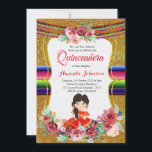 Rot und Gold Quinceañera Spanischer Geburtstag Einladung<br><div class="desc">Rot und Gold Quinceañera Spanischer Geburtstag Einladung</div>