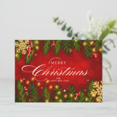 Rot und Gold Traditionelle Weihnachten (Stehend Vorderseite)