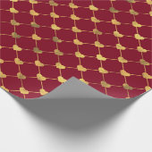 ROT- UND GOLD-VALENTINSTAG-HERZEN GESCHENKPAPIER (Ecke)