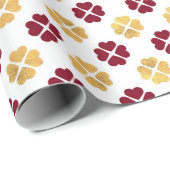 ROT- UND GOLD-VALENTINSTAG-HERZEN GESCHENKPAPIER (Rolleneckpunkt)