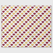 ROT- UND GOLD-VALENTINSTAG-HERZEN GESCHENKPAPIER (Flach)