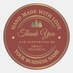 Rot und Gold Vielen Dank für den klassischen Run Runder Aufkleber