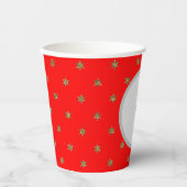 Rot und Gold Weihnachten Pappbecher (Vorderseite)