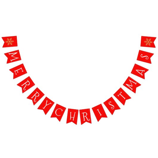 Rot und Gold Weihnachten Wimpelkette (Alle)