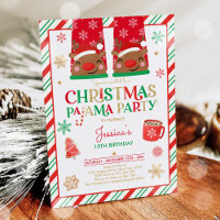Rot und Gold Weihnachts Pajama Geburtstagsparty