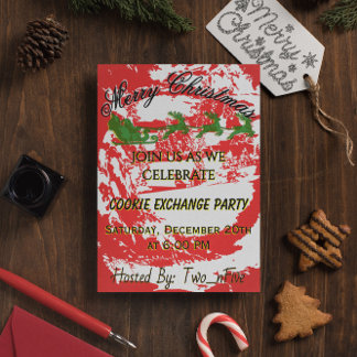 Rot und Gold Weihnachtsplätzchen-/Dinnerparty Einladung