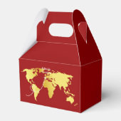Rot und Gold Weltkarte Ziel chinesische Hochzeit Geschenkschachtel (Vorderseite)