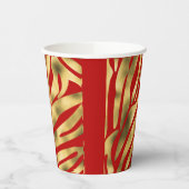 Rot und Gold Zebra Festive Pappbecher (Links)