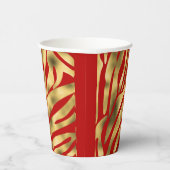 Rot und Gold Zebra Festive Pappbecher (Rechts)