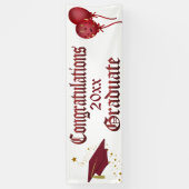 Rot und GoldAbschluss-Fahne Banner (Vertikal)