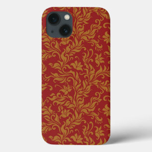 Rot und Goldblumenmuster Case-Mate iPhone Hülle