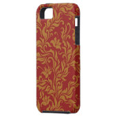 Rot und Goldblumenmuster Case-Mate iPhone Hülle (Rückseite Links)