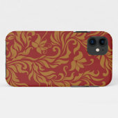 Rot und Goldblumenmuster Case-Mate iPhone Hülle (Rückseite (Horizontal))