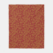 Rot und Goldblumenmuster Fleecedecke (Vorderseite)