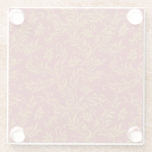 Rot und Goldblumenmuster Glasuntersetzer (Rückseite)