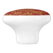 Rot und Goldblumenmuster Keramikknauf (Seitenansicht)