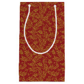 Rot und Goldblumenmuster Kleine Geschenktüte (Vorderseite)