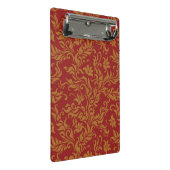 Rot und Goldblumenmuster Mini Klemmbrett (Schrägansicht)