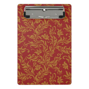 Rot und Goldblumenmuster Mini Klemmbrett