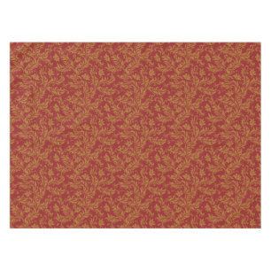 Rot und Goldblumenmuster Tischdecke
