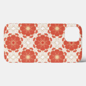 Rot und Goldblumenspitze-Muster Case-Mate iPhone Hülle (Rückseite (Horizontal))