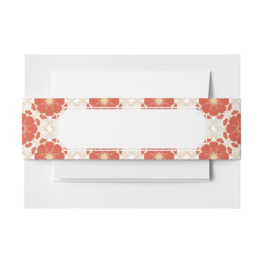 Rot und Goldblumenspitze-Muster Einladungsbanderole (Vorderseite Beispiel)