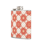 Rot und Goldblumenspitze-Muster Flachmann (Links)