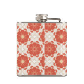 Rot und Goldblumenspitze-Muster Flachmann (Rückseite)