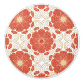 Rot und Goldblumenspitze-Muster Keramikknauf (Vorderseite)