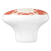 Rot und Goldblumenspitze-Muster Keramikknauf (Seitenansicht)