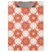 Rot und Goldblumenspitze-Muster Klemmbrett (Vorderseite)