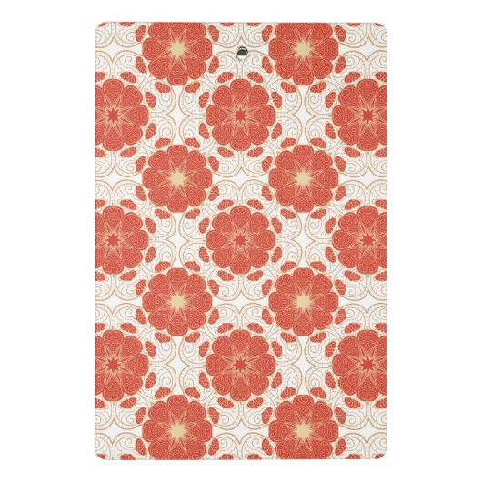 Rot und Goldblumenspitze-Muster Mini Klemmbrett (Rückseite)